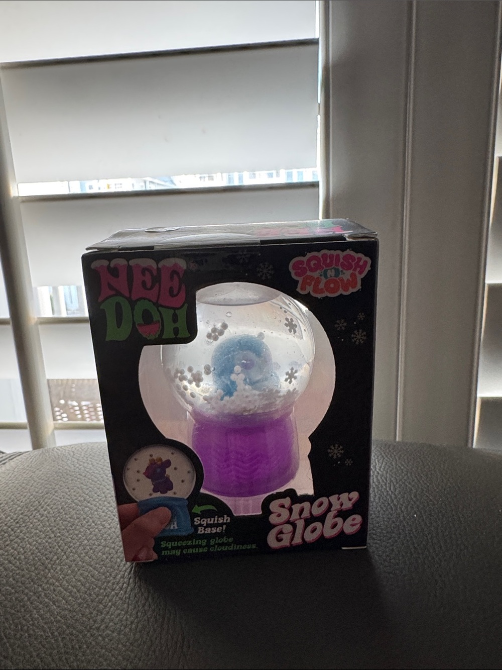 NEEDOH Purple Snow Globe Penny the Penguin Squishy Toy - Squish 'n Flow